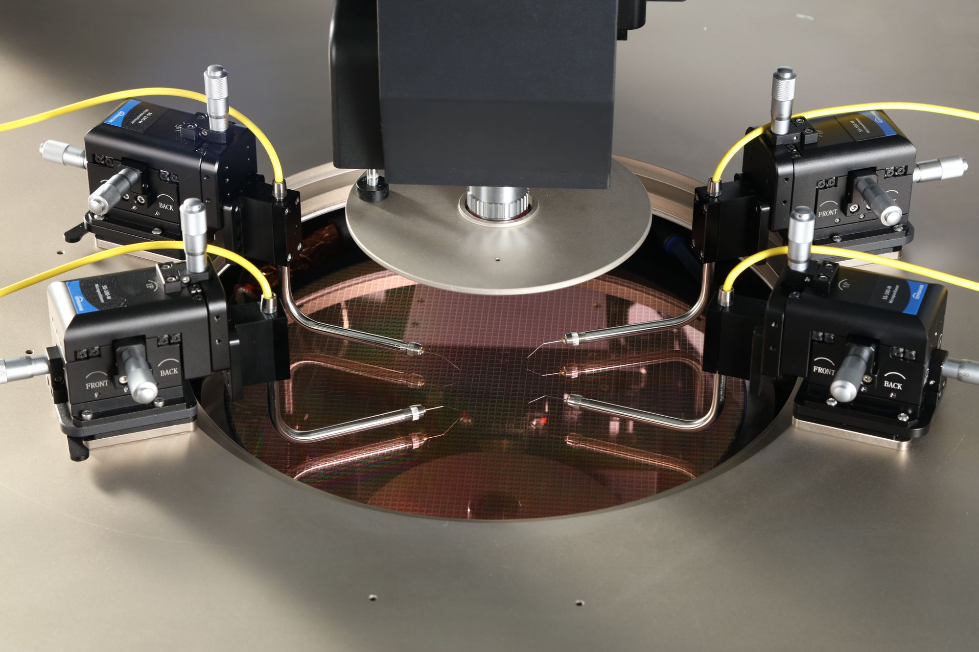 What accuracy can semi-automatic probe station made in China achieve?